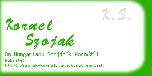 kornel szojak business card